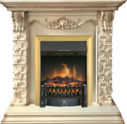 Каминокомплект Adriana - Cлоновая кость с очагом Fobos FX Brass