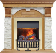 Каминокомплект Dublin - Дуб / Сланец белый с очагом Danville Brass FB2 Каминокомплект Dublin - Дуб / Сланец белый с очагом Danville Brass FB2