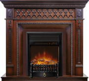 Каминокомплект Alexandria - махагон коричневый антик с очагом Fobos FX M Black RC