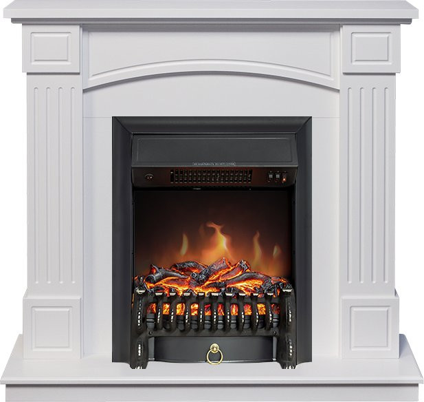 Каминокомплект Boston - Белый (Высота 925см) с очагом Fobos FX Black