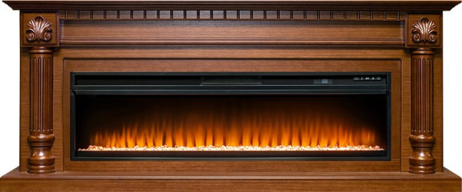Каминокомплект Edinburg 60 - Орех с очагом Vision 60 LED