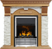 Каминокомплект Dublin - Дуб / Сланец белый с очагом Flagstaff Каминокомплект Dublin - Дуб / Сланец белый с очагом Flagstaff