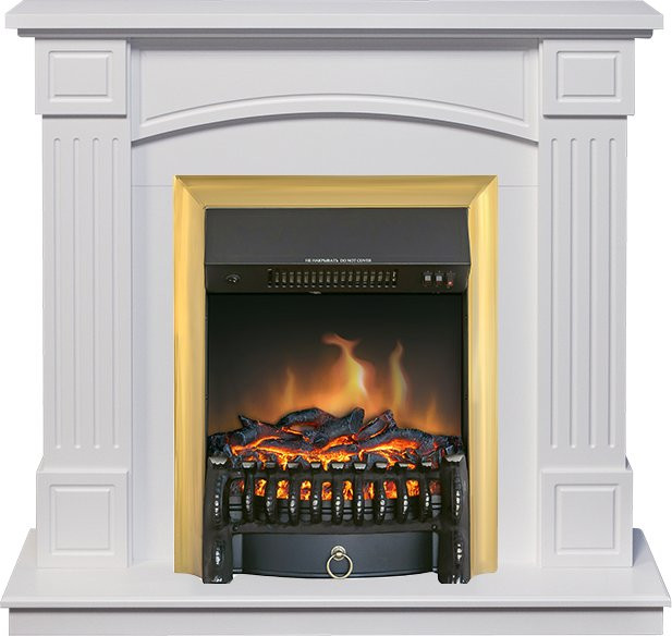 Каминокомплект Boston - Белый (Высота 925см) с очагом Fobos FX Brass Каминокомплект Boston - Белый (Высота 925см) с очагом Fobos FX Brass