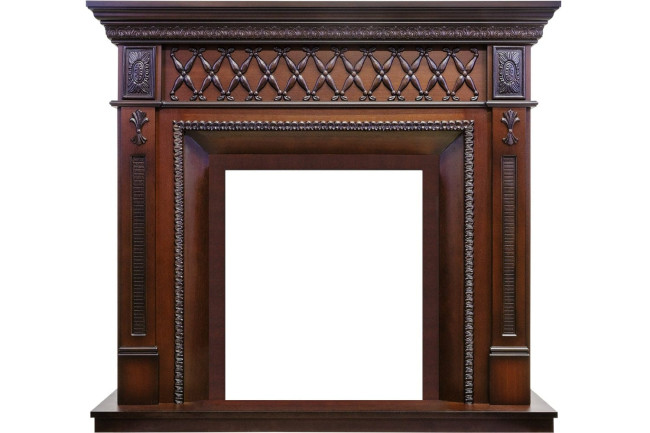 Каминокомплект Alexandria - махагон коричневый антик с очагом Majestic FX Black