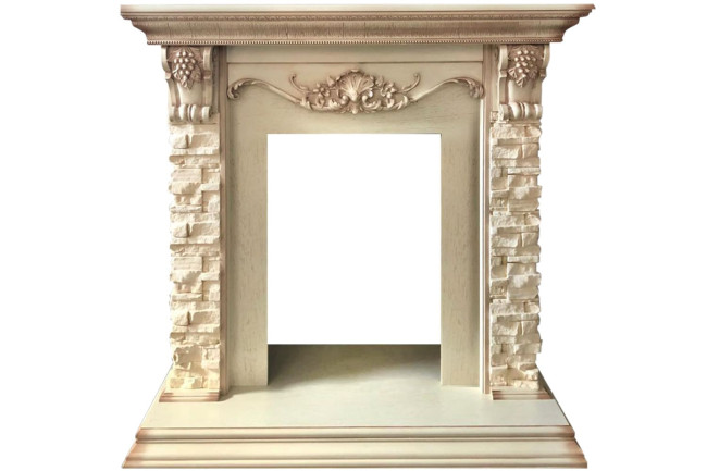 Каминокомплект Adriana - Cлоновая кость с очагом Majestic FX M Black RC