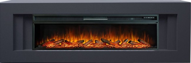 Каминокомплект Line 60 (Разборный) - Серый графит с очагом Vision 60 LOG LED