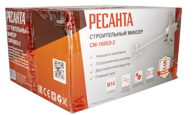 Строительный миксер Ресанта СМ-1600Э-2