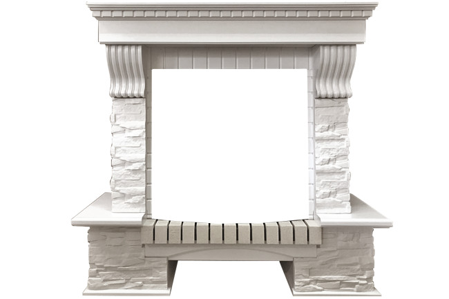 Каминокомплект Pierre Luxe Белый / Сланец белый с очагом Dioramic 25 LED FX Каминокомплект Pierre Luxe Белый / Сланец белый с очагом Dioramic 25 LED FX