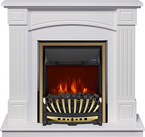 Каминокомплект Boston - Белый (Высота 925см) с очагом Aspen Gold