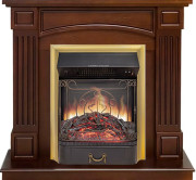 Каминокомплект Boston - Темный дуб (Высота 925см) с очагом Majestic FX M Brass