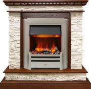 Каминокомплект Calgary - Дуб / Сланец беженый с очагом Chesford