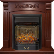 Каминокомплект Sorrento угловой - Орех с очагом Majestic FX M Black RC