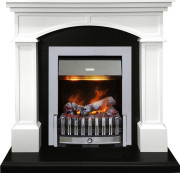 Каминокомплект Langford - Белый с черным с очагом Danville Chrome FB2