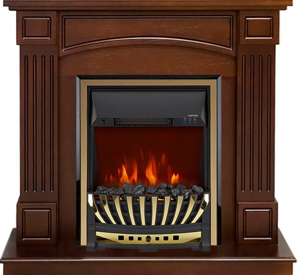 Каминокомплект Boston - Темный дуб (Высота 925см) с очагом Aspen Gold Каминокомплект Boston - Темный дуб (Высота 925см) с очагом Aspen Gold