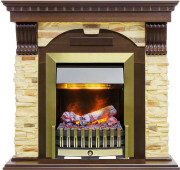 Каминокомплект Dublin - Темный дуб / Сланец с очагом Danville Antique Brass FB2 Каминокомплект Dublin - Темный дуб / Сланец с очагом Danville Antique Brass FB2