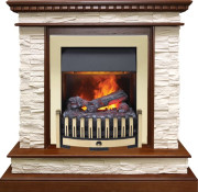 Каминокомплект Calgary - Дуб / Сланец беженый с очагом Danville Brass FB2