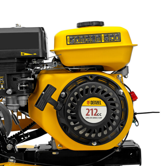 Мотоблок DPT-270SB, 7 л.с., ремен.сцеп, фрез 3х4, ШОМ, без колес, передачи 2В/1Н Denzel