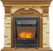 Каминокомплект Dublin -  Дуб / Сланец с очагом Aspen Black