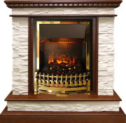 Каминокомплект Calgary - Дуб / Сланец беженый с очагом Atherton