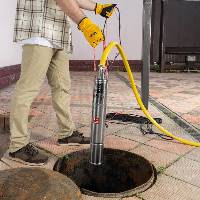 Скважинный насос DWS-3,5-100, винтовой, диаметр 3,5", 800 Вт, 1700 л/ч, напор 100 м Denzel