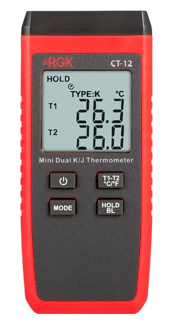 Термометр RGK CT-12 с зондом температуры воздуха TR-10A и поверхностным зондом TR-10S с поверкой