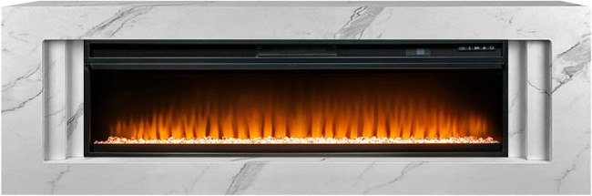 Каминокомплект Line 60 SFT White Marble - Белый мрамор с очагом Vision 60 LED