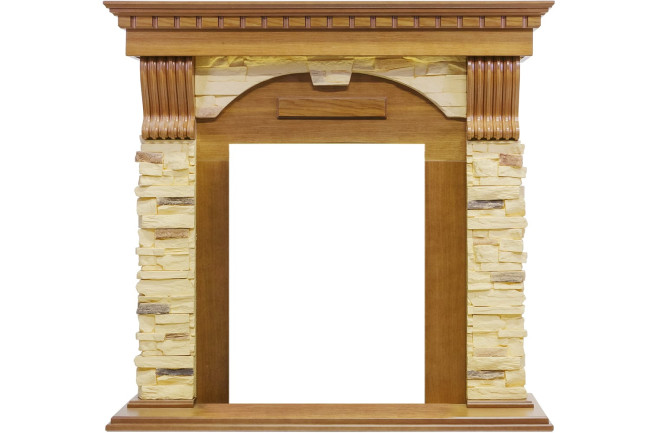 Каминокомплект Dublin -  Дуб / Сланец с очагом Fobos FX M Black RC