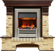 Каминокомплект Pierre Luxe - Темный дуб / Сланец (Высота 1005мм) с очагом Chesford