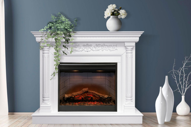 Каминокомплект Sicilia - Белый дуб с очагом Symphony 26'' DF2624L-INT Каминокомплект Sicilia - Белый дуб с очагом Symphony 26'' DF2624L-INT