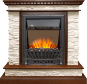 Каминокомплект Calgary - Дуб / Сланец бежевый с очагом Aspen Black