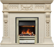 Каминокомплект Corsica - Слоновая кость с патиной (Ширина 1100) с очагом Cavendish