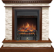 Каминокомплект Calgary - Дуб / Сланец бежевый с очагом Fobos FX Black