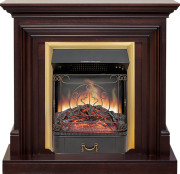Каминокомплект Bradford - Темный дуб с очагом Majestic FX Brass