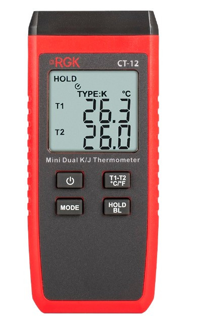 Термометр RGK CT-12 с 2-мя погружными зондами температуры TR-10W с поверкой