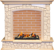 Каминокомплект Preston - Слоновая кость с патиной / Кирпич с очагом Cassette 600 LNH-INT (с дровами) Каминокомплект Preston - Слоновая кость с патиной / Кирпич с очагом Cassette 600 LNH-INT (с дровами)