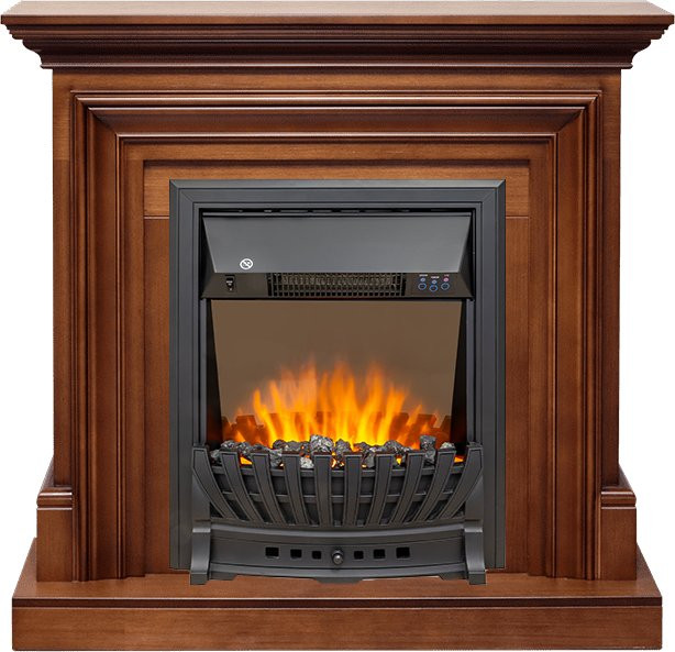 Каминокомплект Bradford - Орех с очагом Aspen Black Каминокомплект Bradford - Орех с очагом Aspen Black