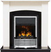 Каминокомплект Baltimore - Слоновая кость, черный с очагом Flagstaff