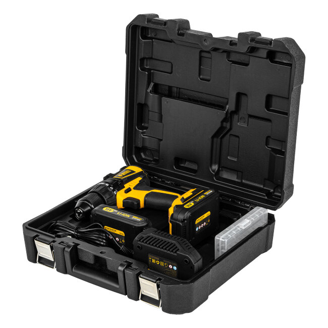 Дрель-шуруповерт аккумуляторная, бесщет. BLDL-IB-18-02, Li-Ion, 18 В, 2 акк. Denzel