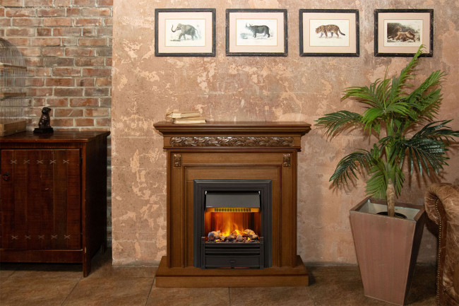 Каминокомплект Valletta - Белый (Ширина 1040 мм) с очагом Danville Black FB2