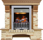 Каминокомплект Pierre Luxe - Дуб / Сланец с очагом Danville Chrome FB2