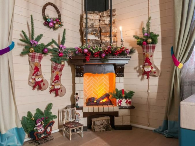 Каминокомплект Pierre Luxe - Дуб / Сланец с очагом Danville Chrome FB2