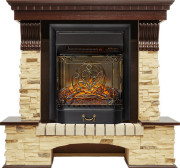 Каминокомплект Pierre Luxe - Темный дуб / Сланец с очагом Majestic FX M Black RC