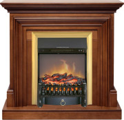 Каминокомплект Bradford - Орех с очагом Fobos FX M Brass