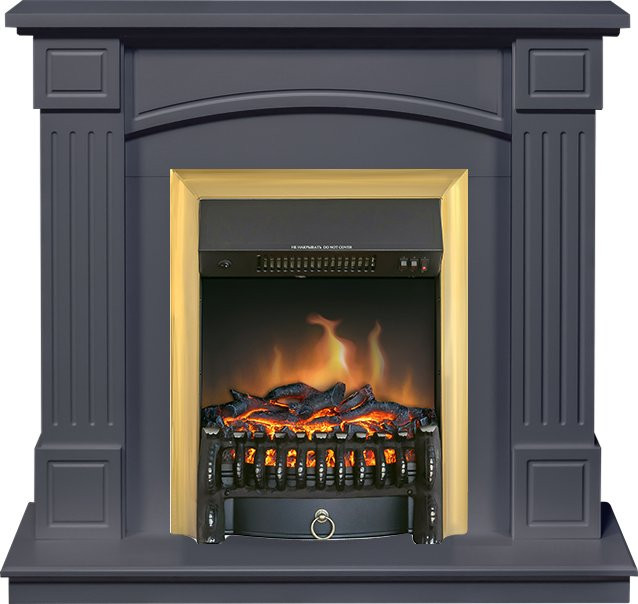 Каминокомплект Boston - Серый графит (Высота 925см) с очагом Fobos FX Brass