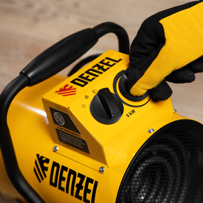 Тепловая пушка SFH-5000, 230 В, 260 м3/ч, вентилятор 3 режима, 3000/4500 Вт Denzel