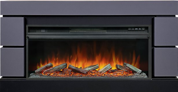 Каминокомплект Modern 42 SFT (Разборный) - Серый графит с очагом Vision 42 LOG LED