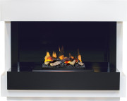 Каминокомплект Cube - Белый с черным с очагом Cassette 400 LNH-INT (с дровами)