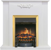 Каминокомплект Capri - Белое дерево делюкс с очагом Fobos FX Brass Каминокомплект Capri - Белое дерево делюкс с очагом Fobos FX Brass