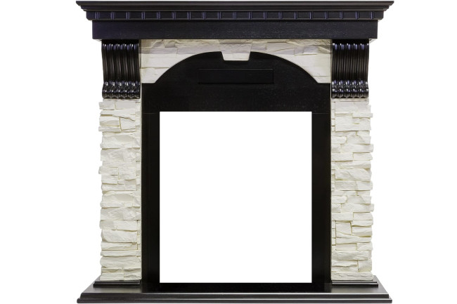 Каминокомплект Dublin - Венге / Сланец белый с очагом Cavendish