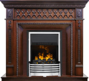 Каминокомплект Alexandria - Махагон коричневый антик с очагом Flagstaff